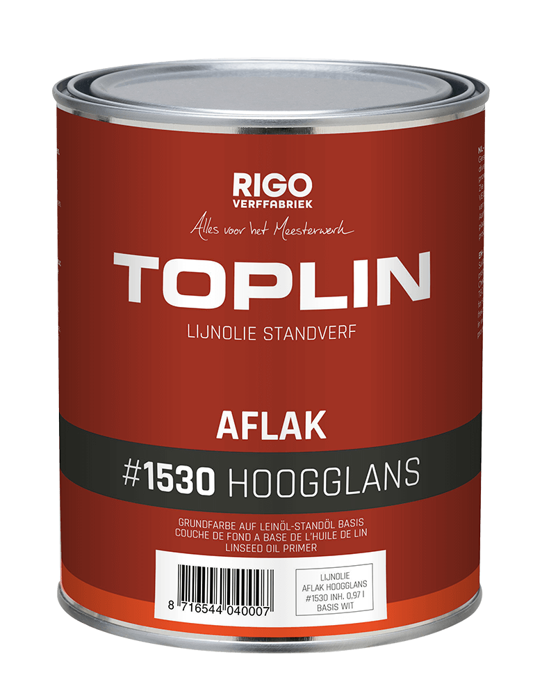 TOPLIN #1530 AFLAK HOOGGLANS standverf op lijnoliebasis (voorheen Aquamarijn Toplin Aflak glans)