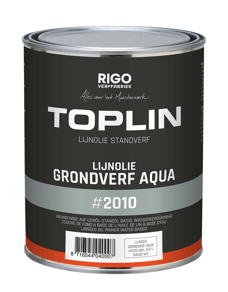 TOPLIN #2010 AQUA GRONDVERF (voorheen Aquamarijn LINOLUX GROND of Aqualin) watergedragen grondverf op basis van natuurlijke emulsies