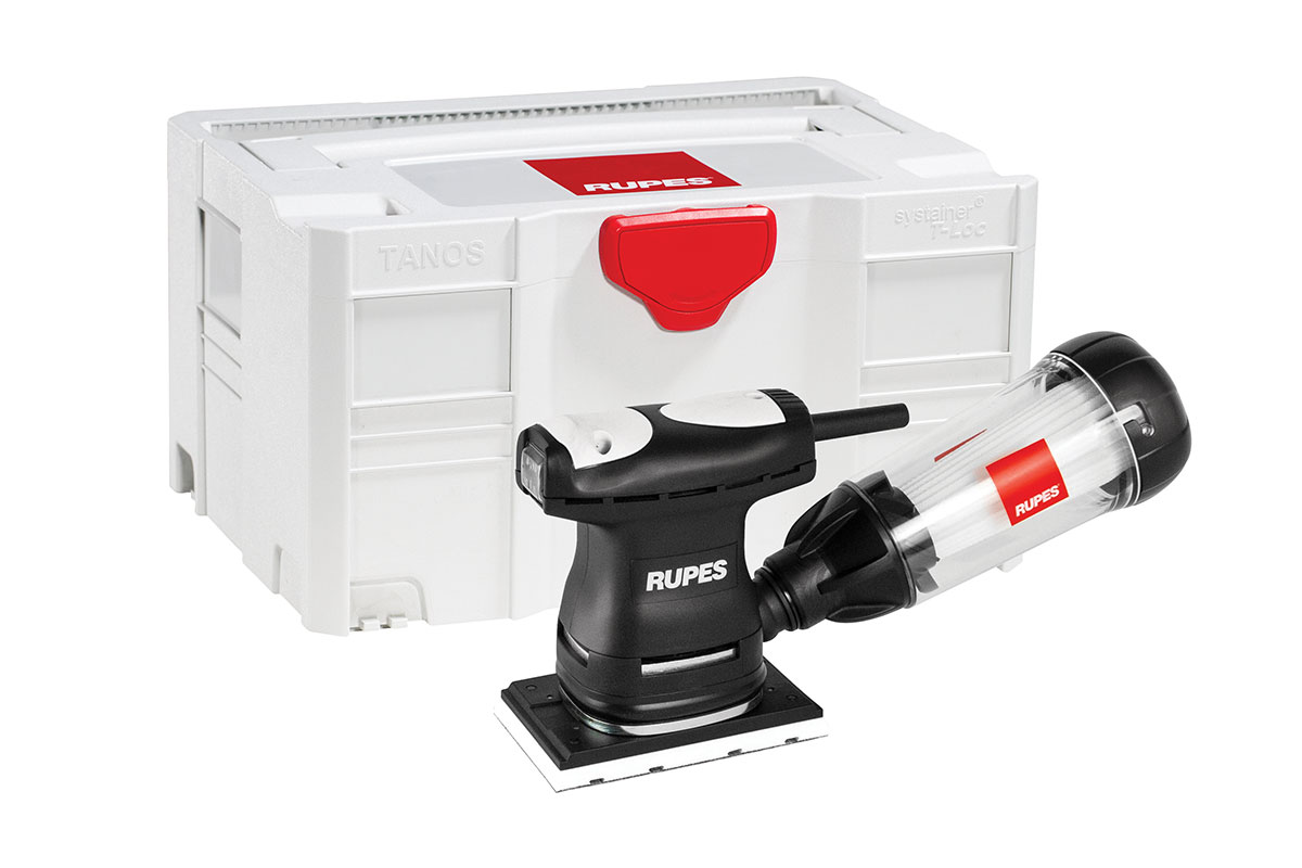 RUPES LE 71TE Rechthoek schuurmachine met snelheidsregeling in doos of koffer - NIEUWSTE MODEL + GRATIS STAALMEESTER ONE ronde kwast voor watergedragen lak