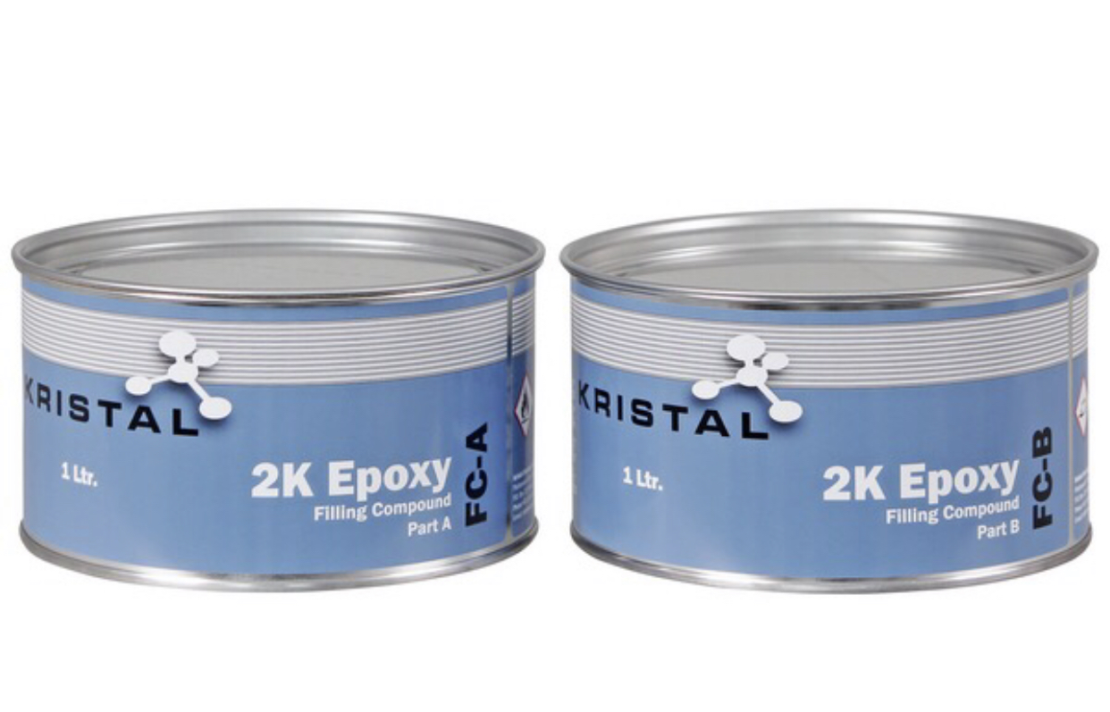 KRISTAL 2K epoxy 300-minuten 1-5cm houtrotrenovatie vulpasta compound per 2000ml - ook voor de jachtbouw - actie 1=2