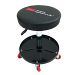 3M schuurstoel met gasveer en 5 wielen en 3M opdruk op zwarte zitting