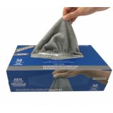 Microvezel poetsdoeken grijs 30x30cm microfiber cloths per 30 stuks in dispenserdoos
