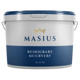 MASIUS® reinigbare hoogdekkende matte binnenmuurverf voor kwast, roller of spuit fabriekswit