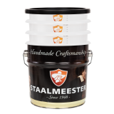 Staalmeester verzetketel XL-set bestaande uit 6 metalen strijkvaatjes, 24 plastic inzetcups en 6 deksels