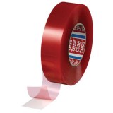 tesa 4965 Original Dubbelzijdige  transparante PET-montagetape folietape rood 0,2mm dik 50 meter lang 19mm breed