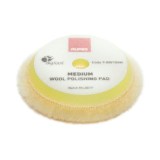 RUPES klittenband wollen pad 80/100 mm MEDIUM (geel) voor RUPES LHR75 en HLR75 poetsmachine - NIEUWSTE GENERATIE