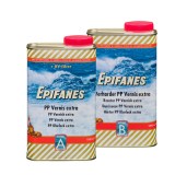 Epifanes PP Vernis Extra 2-componenten hoogglanzende en hoogvullende grondvernis voor het vastzetten van de houtnerf set met verharder