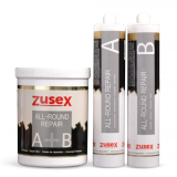 Zusex 2-componenten All-Round Repair vochtongevoelig en toepasbaar onder transparant schilderwerk in POTTEN of CARTOUCHES