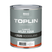 TOPLIN #2520 AQUA AFLAK HOOGGLANS (voorheen Aquamarijn LINOLUX GLANS glansverf Aqualin) watergedragen oplosmiddelvrije glansverf aflak