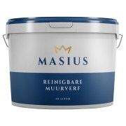 MASIUS® reinigbare hoogdekkende matte binnenmuurverf voor kwast, roller of spuit fabriekswit - aantrekkelijke staffelprijzen