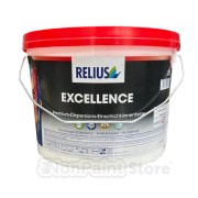 RELIUS EXCELLENCE volkomen matte anti-bacteriële reinigbare Duitse muurverf met speciale zilverionen voor o.a. keukens, woonkamers, hal en kinderkamers in RAL, NL (o.a. Rijks) en UK kleuren per 3 liter