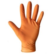 Chemsplash Pumagrip 4070 Oranje ongepoederde disposable nitrile handschoenen met nopjes voor extra grip bij vasthouden van gereedschap per 50 stuks - PROMO 4 + 1 GRATIS