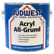 Sudwest ACRYL watergedragen Allgrund U51 grondverf en hechtlaag voor hout, ijzer, zink, kunststof en aluminium 2500ml