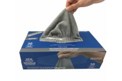 Microvezel poetsdoeken grijs 30x30cm microfiber cloths per 30 stuks in dispenserdoos