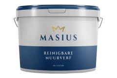 MASIUS® reinigbare hoogdekkende matte binnenmuurverf voor kwast, roller of spuit fabriekswit - aantrekkelijke staffelprijzen