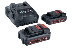 FLEX 491.357 P-set 22 Q bestaande uit 2 x batterij 2,5Ah en 1-uurslader