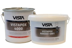 Vista Vistapox 4000 twee componenten 2K epoxy coating set voor vloeren in wijnkelders, wasinrichtingen, brouwerijen,  kerncentrales en radiologieruimten etc.