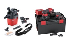 FLEX OSE 2-100 18-EC/2.5 set Accu-rechthoek-schuurmachine 18V in koffer + FLEX VC 6 L MC 18.0 V draagbare accu-stofzuiger 481.491 + 1 x 487.287 + 4 x 445.886 + 2 x 483.745+ GRATIS ONE 10 kwast