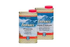 Epifanes PP Vernis Extra 2-componenten hoogglanzende en hoogvullende grondvernis voor het vastzetten van de houtnerf set met verharder