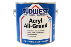 Sudwest ACRYL watergedragen Allgrund U51 grondverf voor hout en hechtlaag voor ijzer, zink, kunststof en aluminium 2500ml